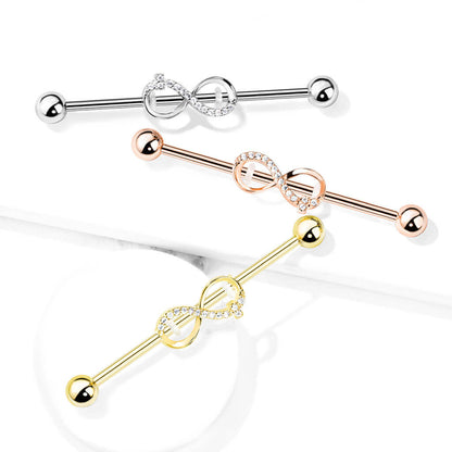 Industrial Barbell Infinity Zirconia