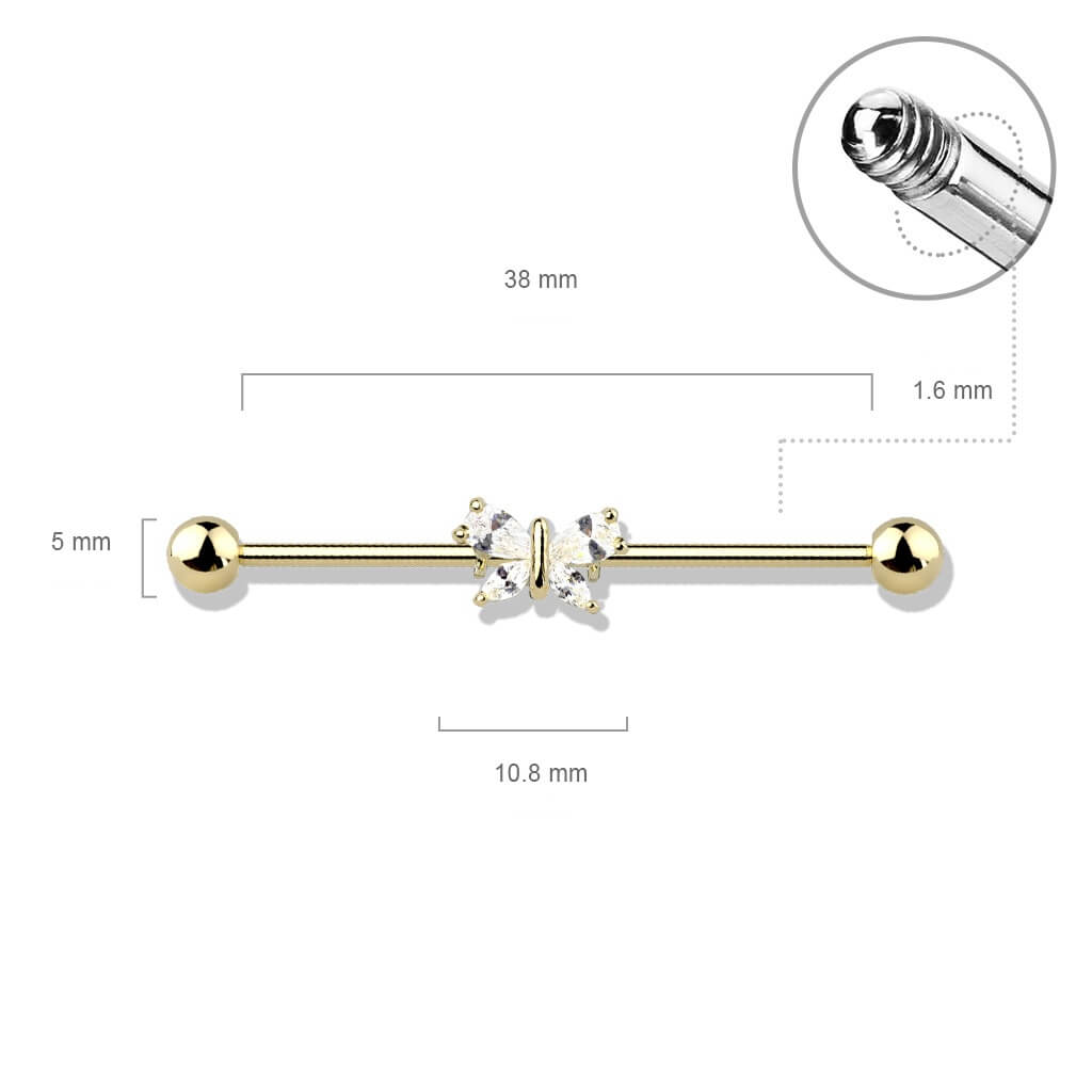 Barbell Industrial Zircone a farfalla