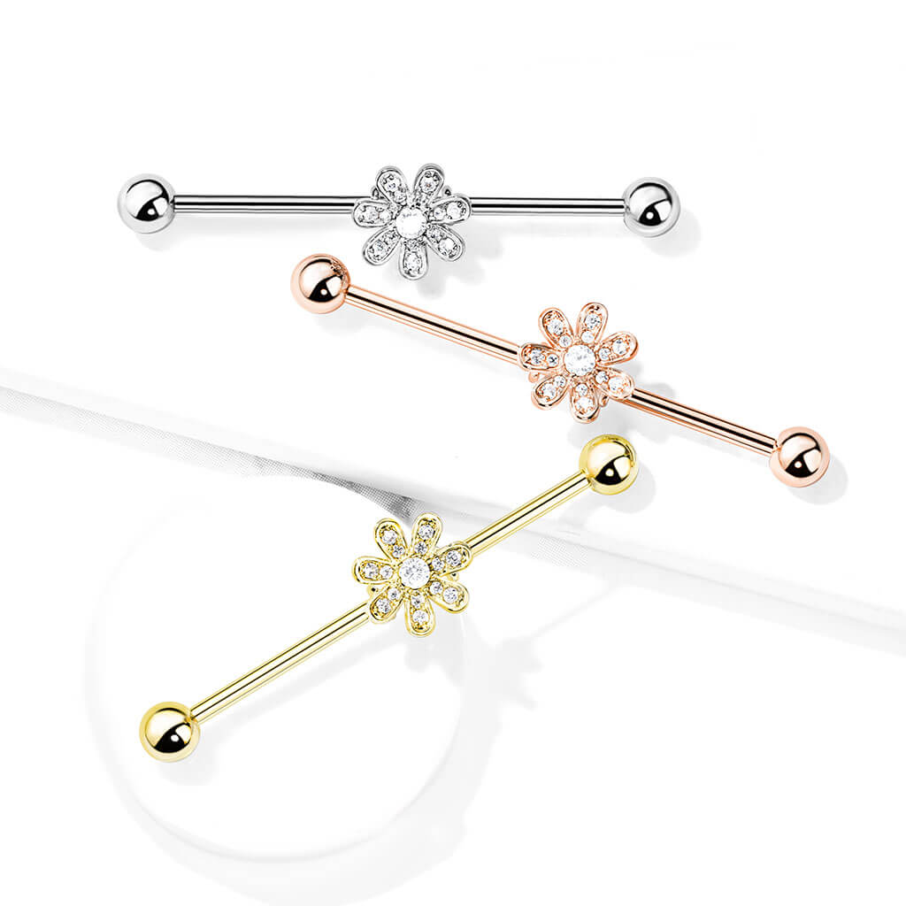 Industrial Barbell Flower Zirconia