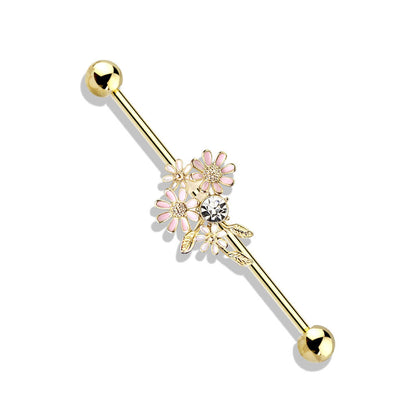 Industrial Barbell Flowers Zirconia