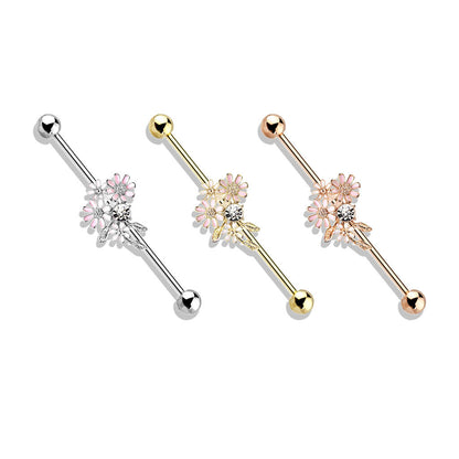 Industrial Barbell Flowers Zirconia