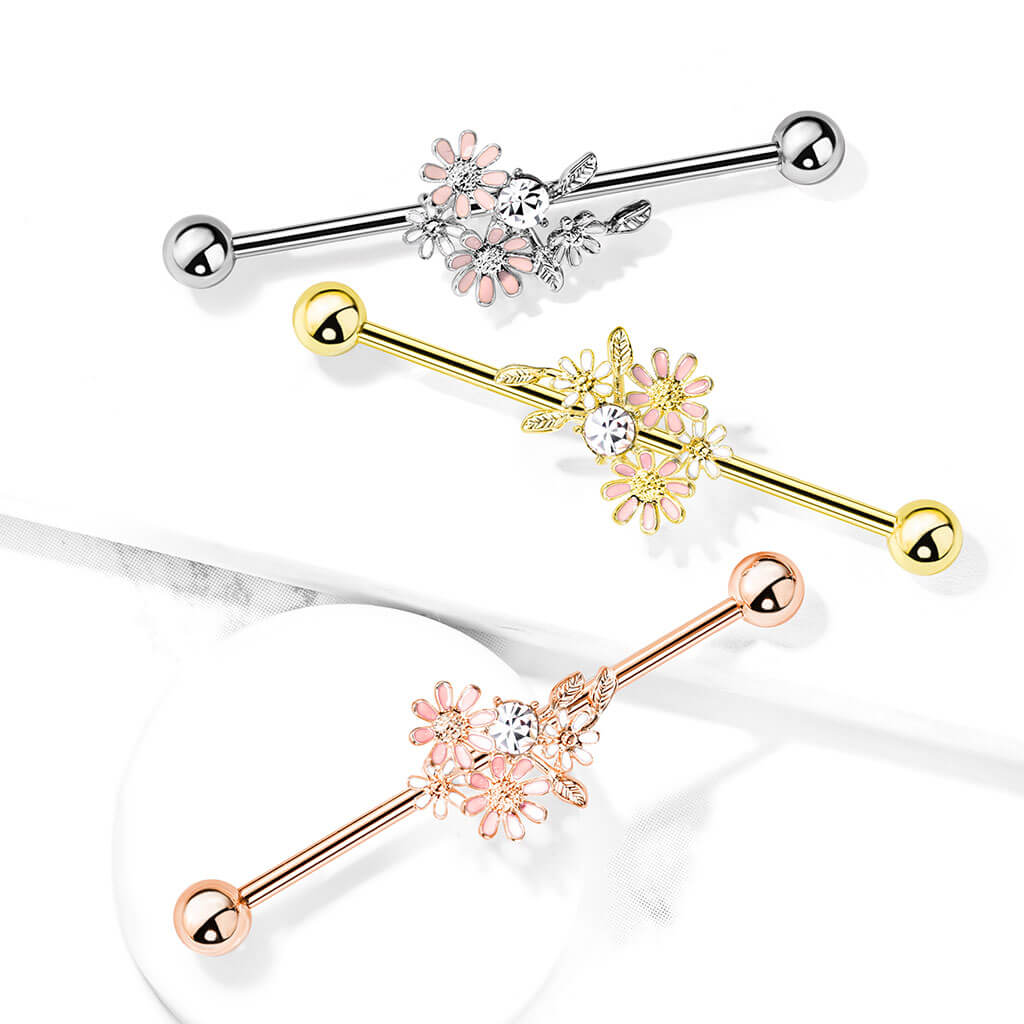 Industrial Barbell Flowers Zirconia