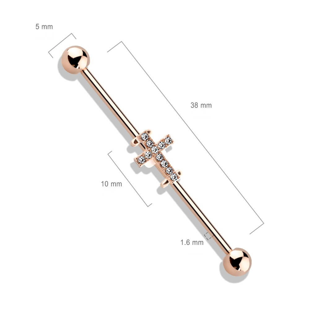 Barbell Industrial Croce in zircone