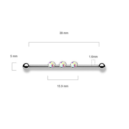 Barre industriel 3 Zircone Filetage Interne