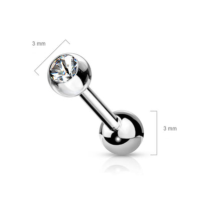 Barbell Sfera in zircone Filettatura Interna