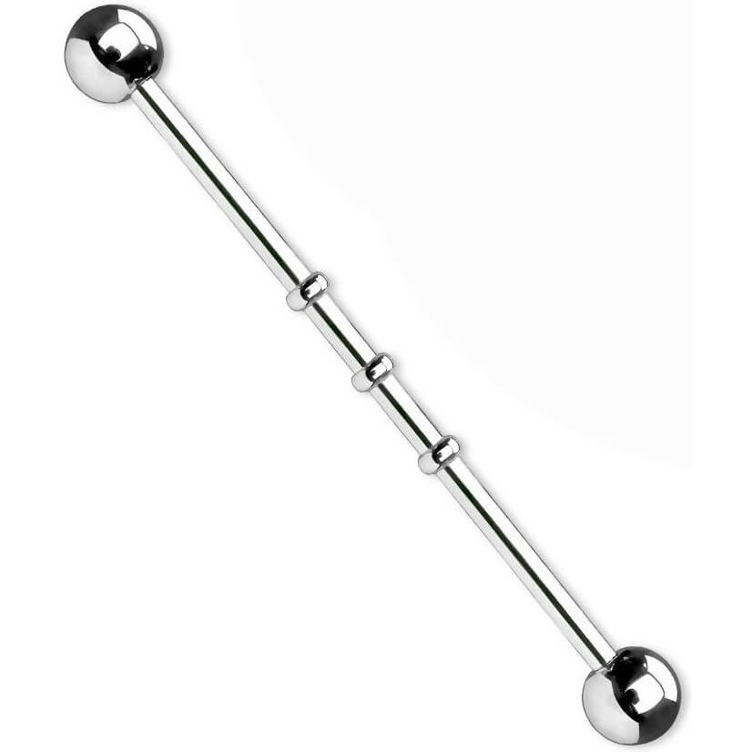 Industrial Barbell Notched Silver