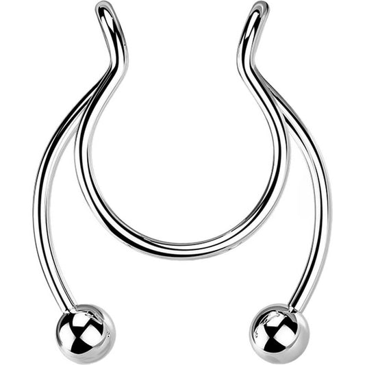 Fake Nose Piercing Horseshoe Ball Bendable