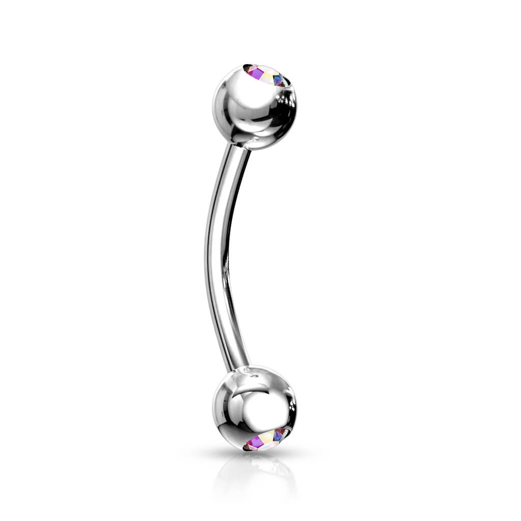 Piercing Sopracciglio Sfera d´agento con zircone