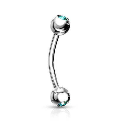 Piercing Sopracciglio Sfera d´agento con zircone