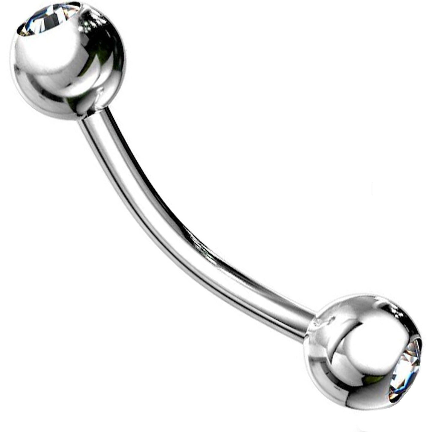 Eyebrow Piercing Ball Silver Zirconia