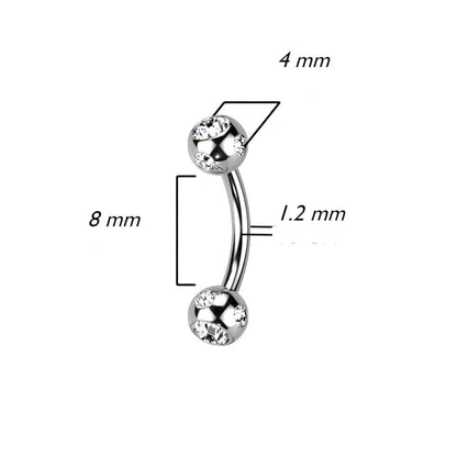 Ceja Bola de Plata Circonita