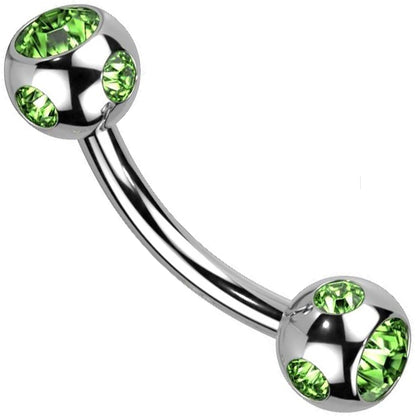 Piercing Sopracciglio Sfera d´argento con zircone