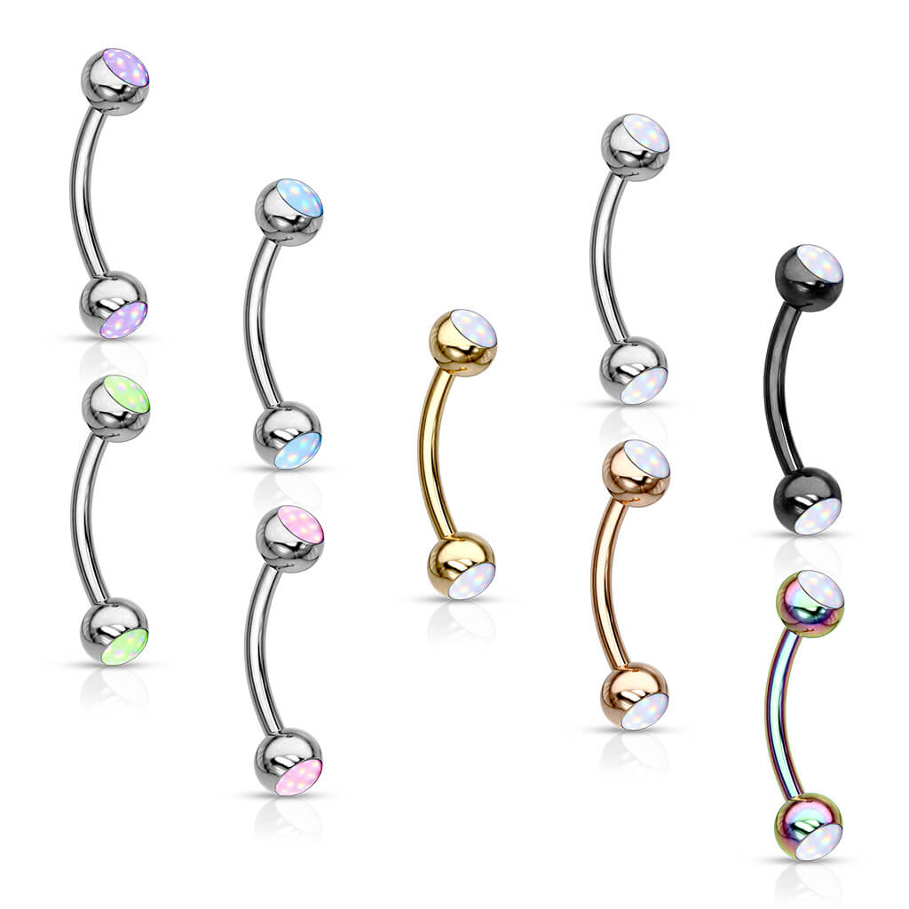 Eyebrow Piercing Ball Illumination Synthetic Stone