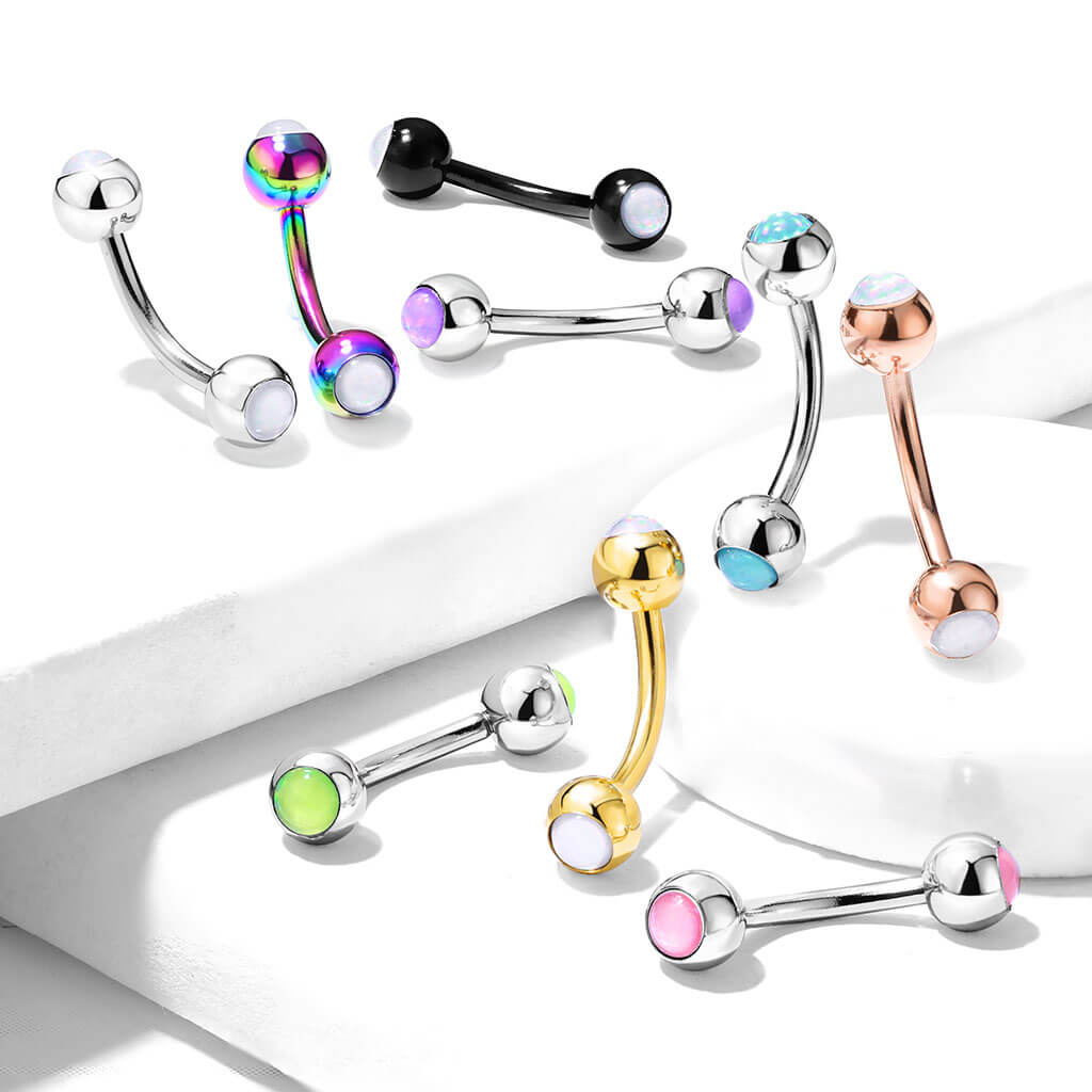 Eyebrow Piercing Ball Illumination Synthetic Stone