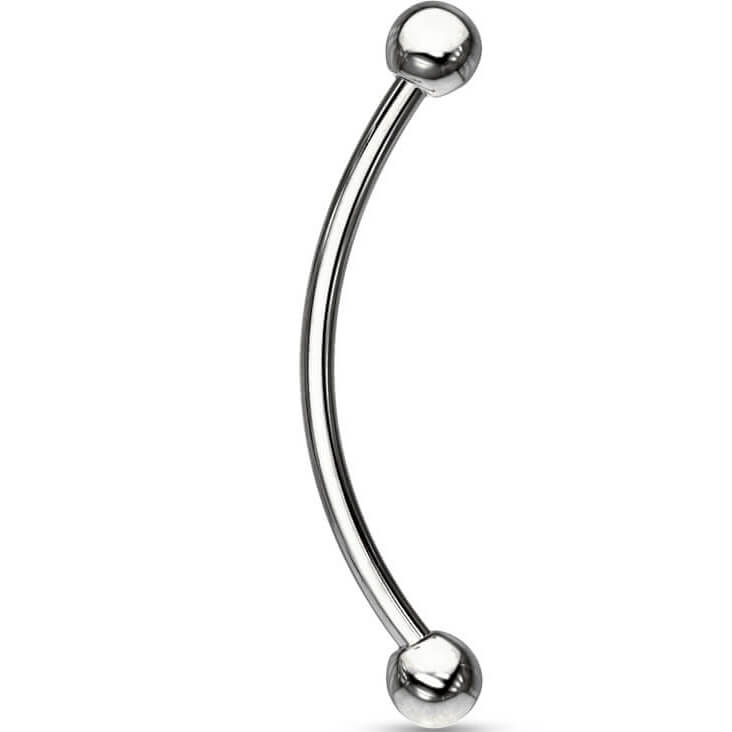 Curved Barbell Kugel Silber