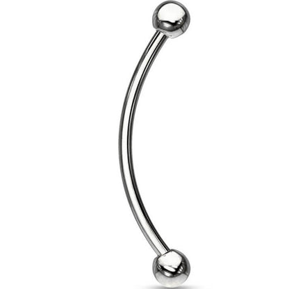 Curved Barbell Kugel Silber