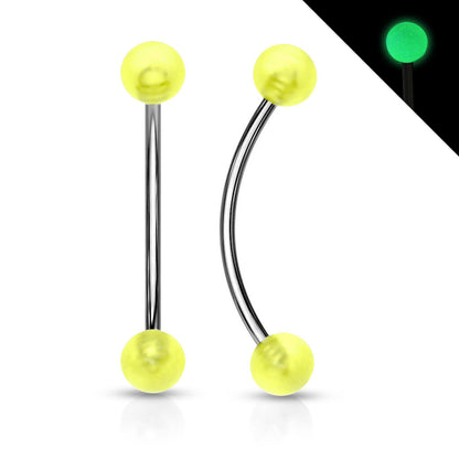 Curved Barbell Kugel Glow in the Dark