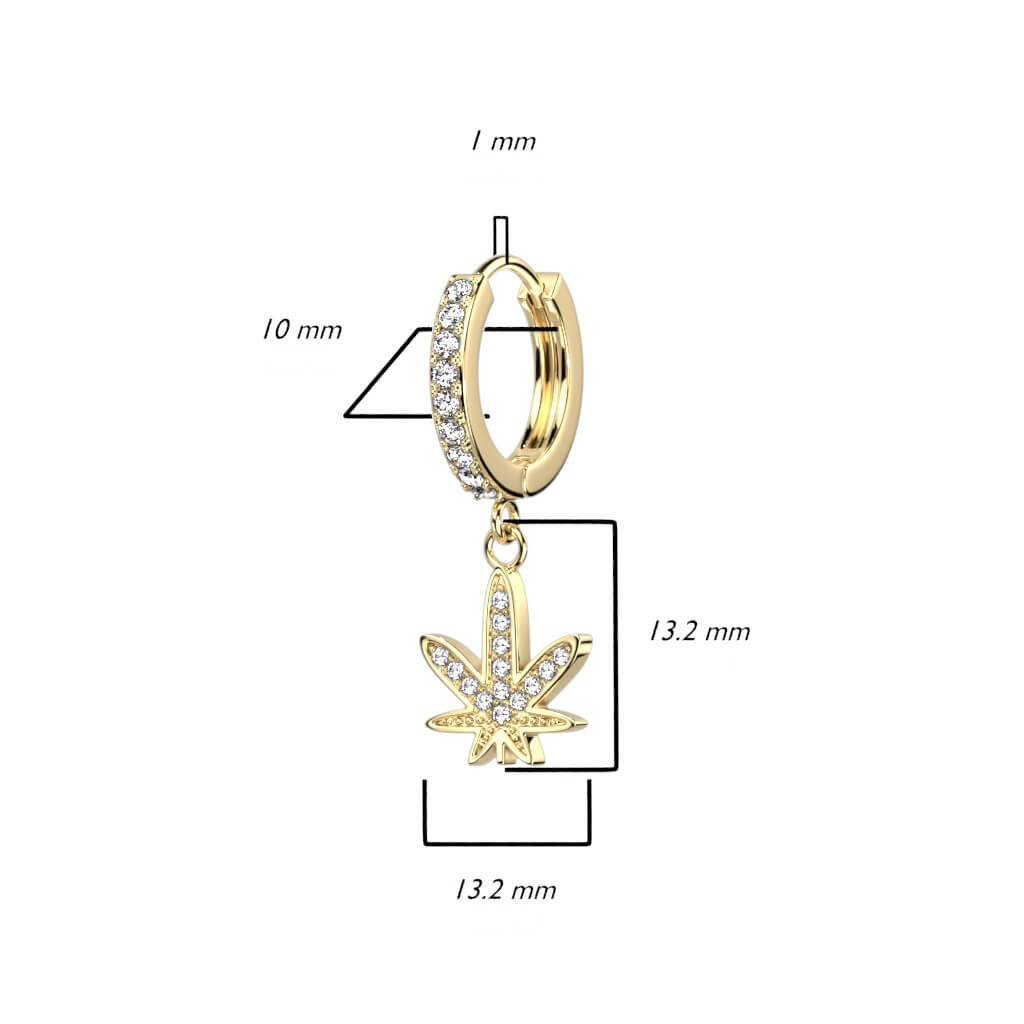 Hanfblatt beweglich Zirkonia Clicker