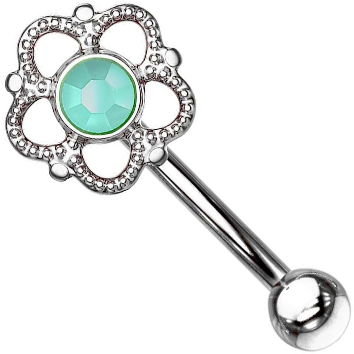 Eyebrow Piercing Flower Turquoise