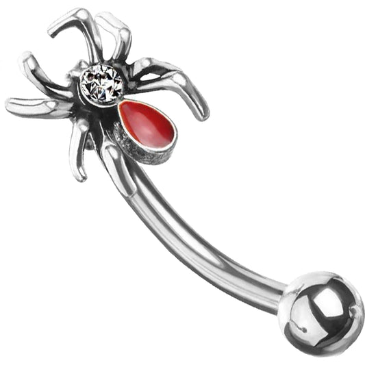 Eyebrow Piercing Spider Silver