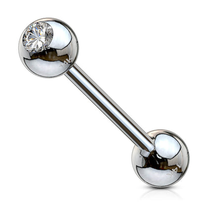 Oro 14kt Barbell Circonita Bola