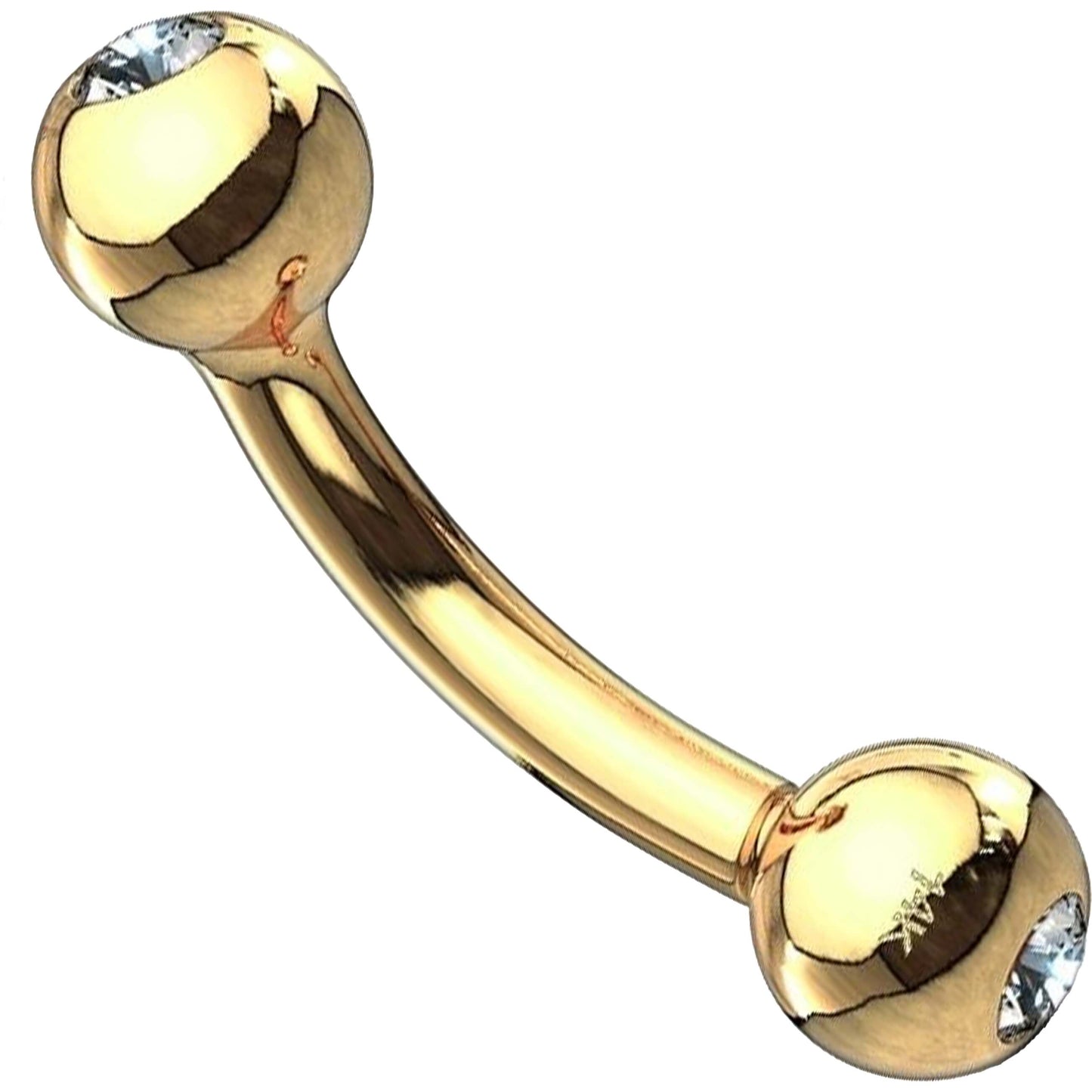 Oro 14 kt Piercing Sopracciglio Sfera con zircone