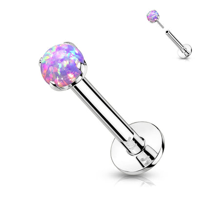 Or 14kt Labret Opale Ronde Enfoncer