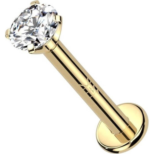 Oro 14kt Circonita Rosca interna Labret