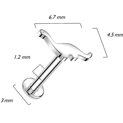 Oro 14kt Dinosaurio Rosca interna Labret