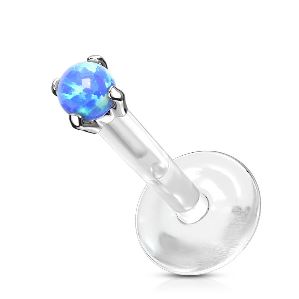 Or 14kt Labret Opale Ronde Enfoncer