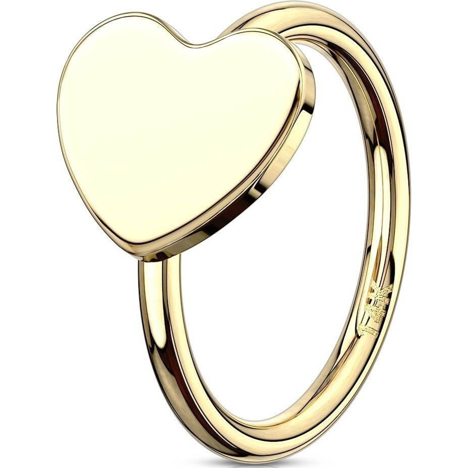 Oro 14kt Anillo Corazón Flexible