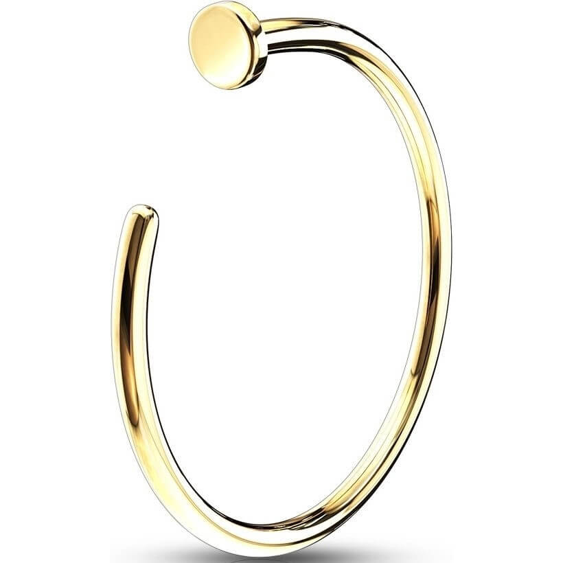 14 Karat Gold Nasenstecker Hoop Halber Hoop Ring Gelbgold Weißgold