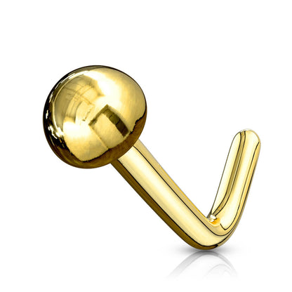 Oro 14kt Nariz en L Oval