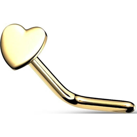 Oro 14kt Nariz en L Corazón