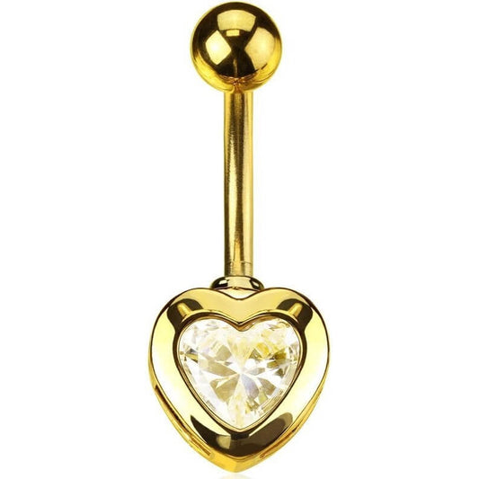 Belly Button Piercing Heart Zirconia