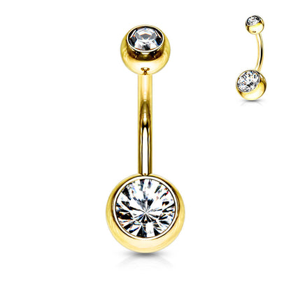 Piercing Ombelico Zircone a sfera Oro