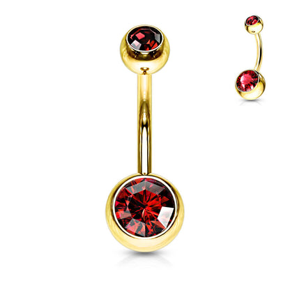 Piercing Ombelico Zircone a sfera Oro