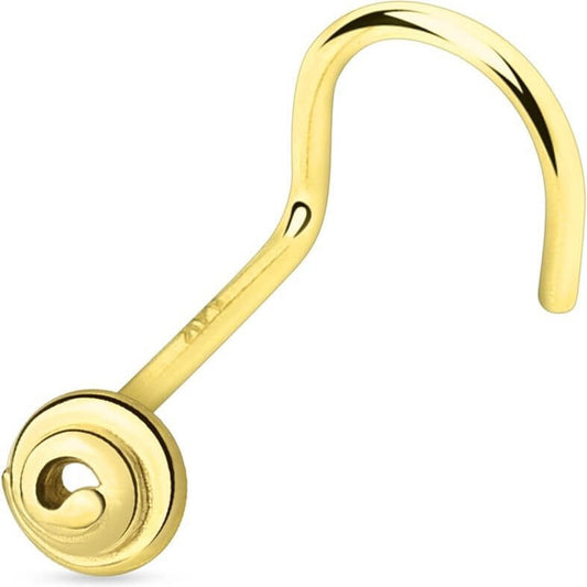 Oro 14 kt Screw Nasale Spirale 