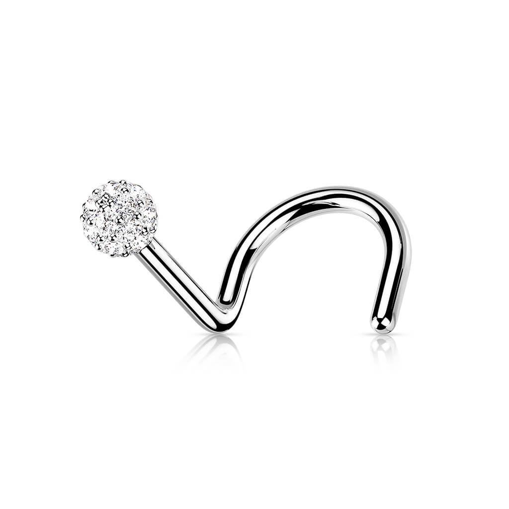 Solid Gold 14 Carat Nose Screw Zirconia