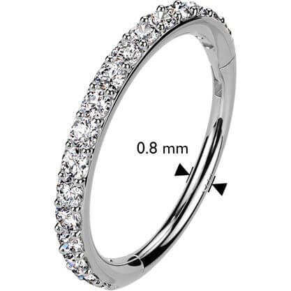 Or 14kt Anneau pavé cubique certi en zircon Segment