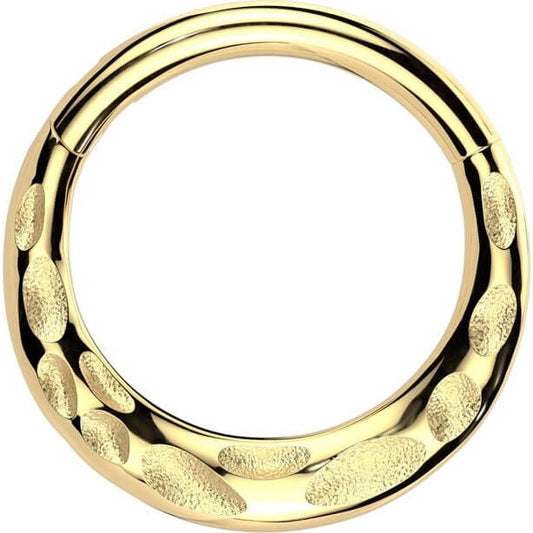 Oro 14kt Anillo Grabado Clicker