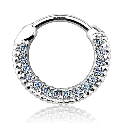 Oro 14 kt Piercing Septum  Zirconi  Clicker