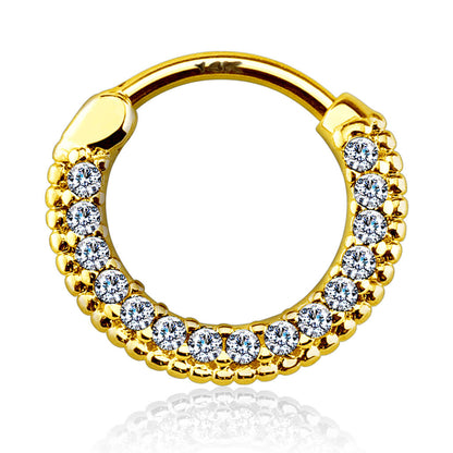 Oro 14 kt Piercing Septum  Zirconi  Clicker