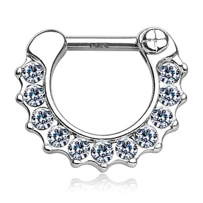 Oro 14 kt Piercing Septum  Zirconi Clicker