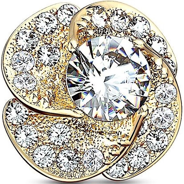 Solid Gold 14 Carat Rose Zirconia Internally Threaded