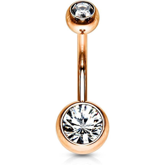 Bauchnabelpiercing Kugel Zirkonia Roségold