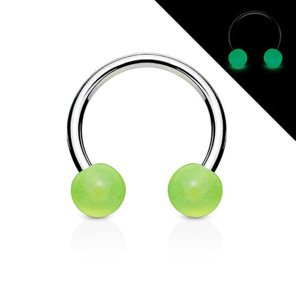 Hufeisen Piercing Kugel Glow in the Dark