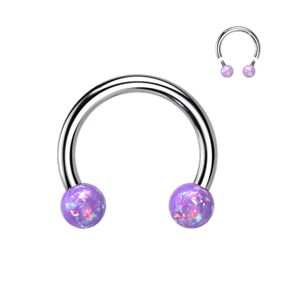 Hufeisen Piercing Kugel Opal