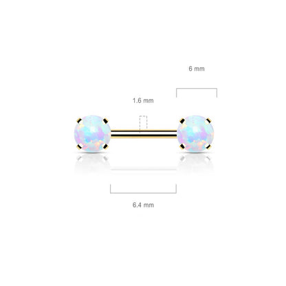 Nippelpiercing Opal Push-In