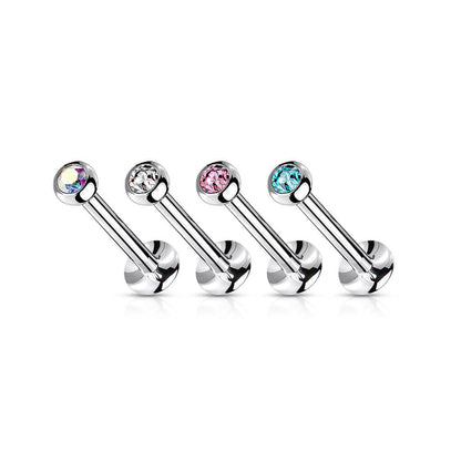 Labret Ball Zirconia Silver Push-In